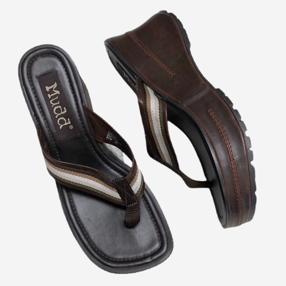 Vintage 90s Mudd Tuscan Platform Chunky Sandal 9.5 - Picture 1 of 15